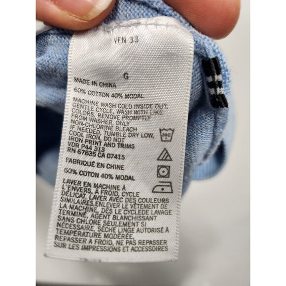 Nautica Luxury Performance Mens Sweater Large Light Blue Pullover V Neck Preppy - Picture 7 of 9